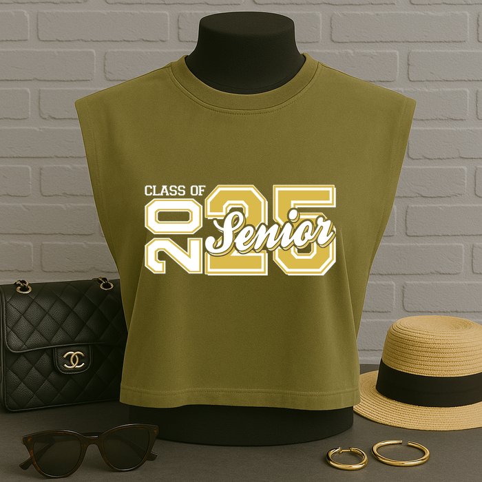 Class Of 2025 Senior Graduation Garment-Dyed Women's Muscle Tee