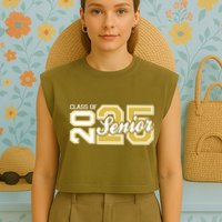 Class Of 2025 Senior Graduation Garment-Dyed Women's Muscle Tee
