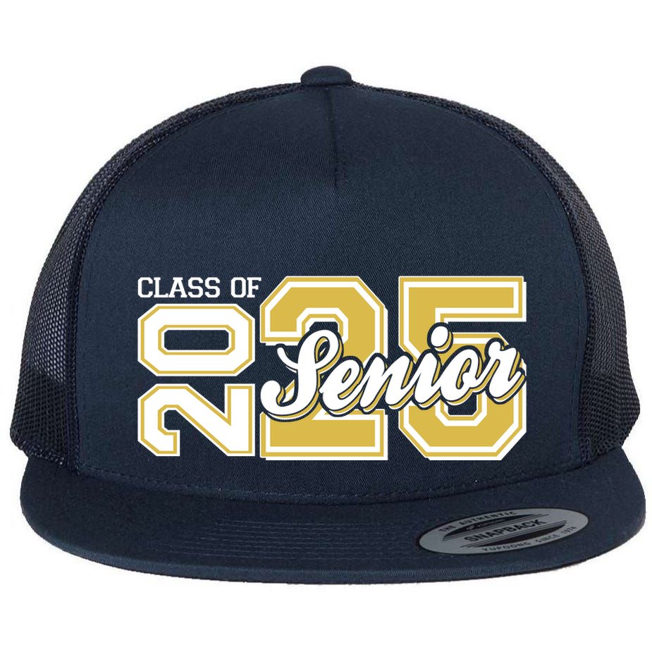 Class Of 2025 Senior Graduation Flat Bill Trucker Hat