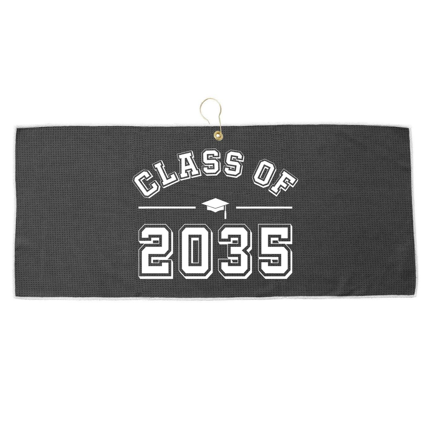Class Of 2035 Graduation Large Microfiber Waffle Golf Towel