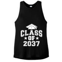 Class Of 2037 Grow With Me First Day Of School Graduation Ladies PosiCharge Tri-Blend Wicking Tank