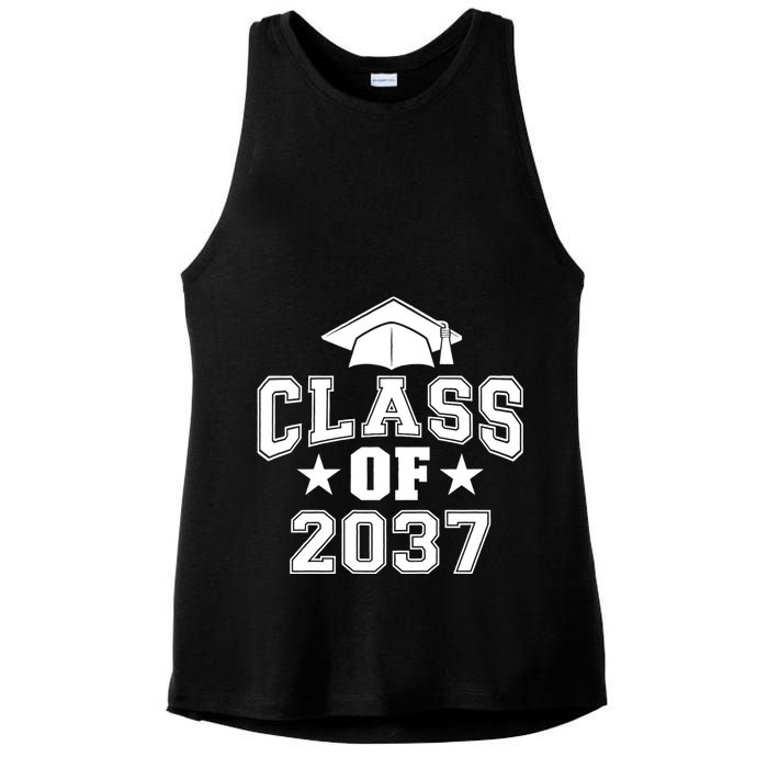 Class Of 2037 Grow With Me First Day Of School Graduation Ladies PosiCharge Tri-Blend Wicking Tank