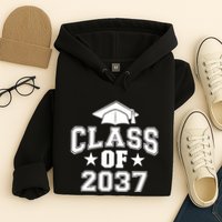 Class Of 2037 Grow With Me First Day Of School Graduation Hoodie