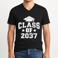Class Of 2037 Grow With Me First Day Of School Graduation V-Neck T-Shirt