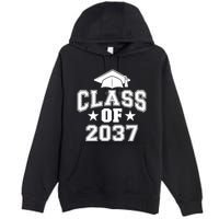 Class Of 2037 Grow With Me First Day Of School Graduation Premium Pullover Hoodie