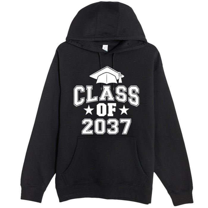 Class Of 2037 Grow With Me First Day Of School Graduation Premium Pullover Hoodie