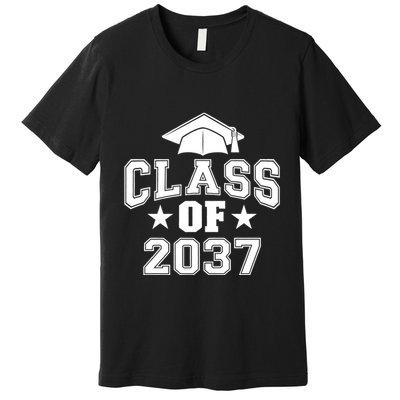 Class Of 2037 Grow With Me First Day Of School Graduation Premium T-Shirt