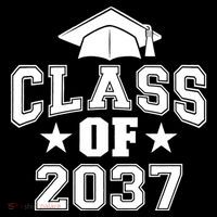 Class Of 2037 Grow With Me First Day Of School Graduation Toddler Hoodie