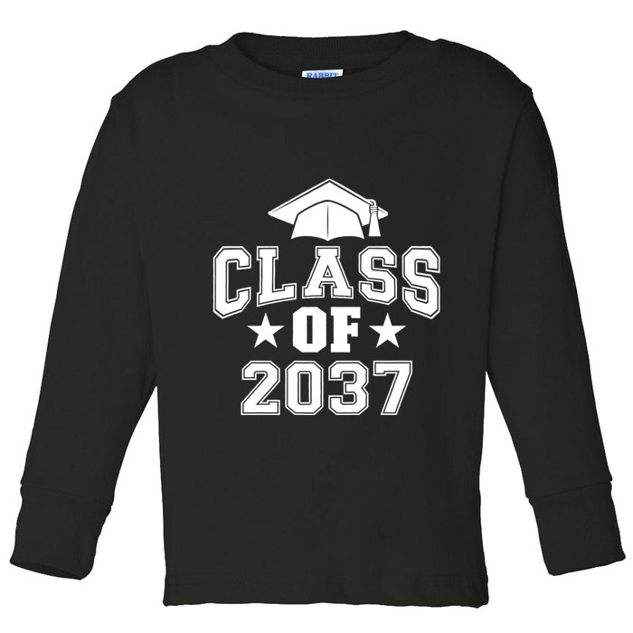 Class Of 2037 Grow With Me First Day Of School Graduation Toddler Long Sleeve Shirt