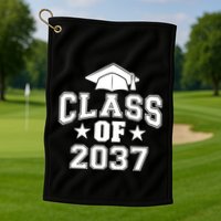 Class Of 2037 Grow With Me First Day Of School Graduation Golf Towel