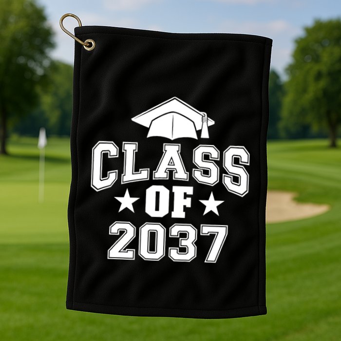 Class Of 2037 Grow With Me First Day Of School Graduation Golf Towel