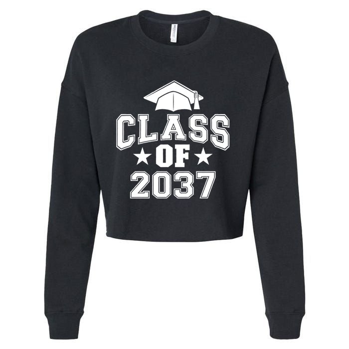Class Of 2037 Grow With Me First Day Of School Graduation Cropped Pullover Crew