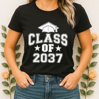 Class Of 2037 Grow With Me First Day Of School Graduation Womens T-Shirt