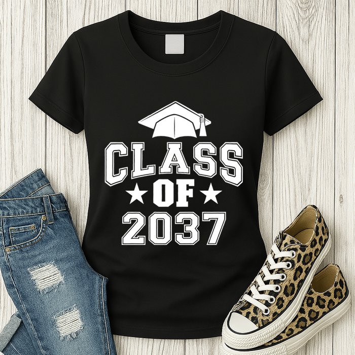 Class Of 2037 Grow With Me First Day Of School Graduation Womens T-Shirt