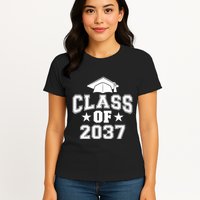 Class Of 2037 Grow With Me First Day Of School Graduation Womens T-Shirt