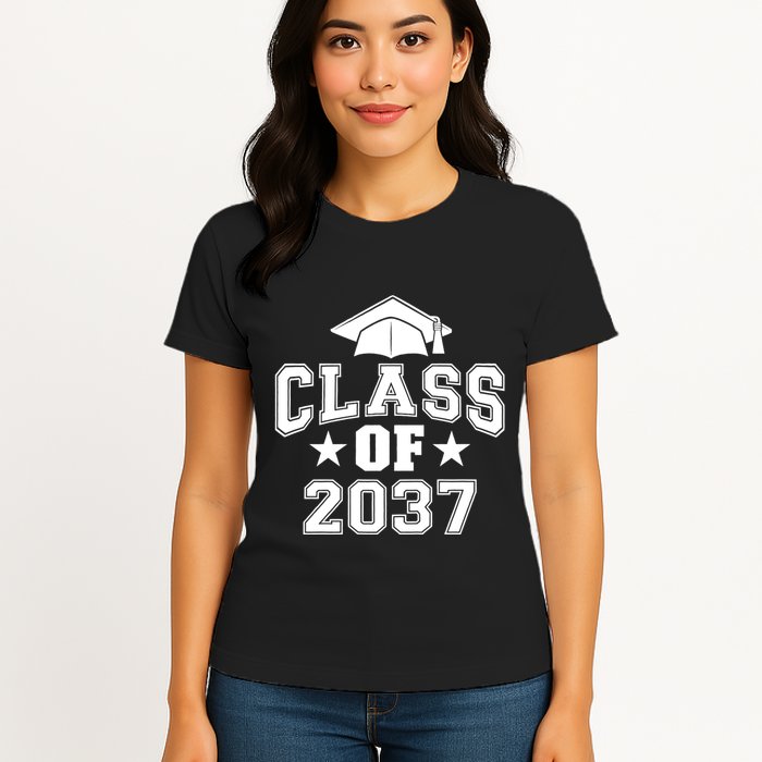 Class Of 2037 Grow With Me First Day Of School Graduation Womens T-Shirt