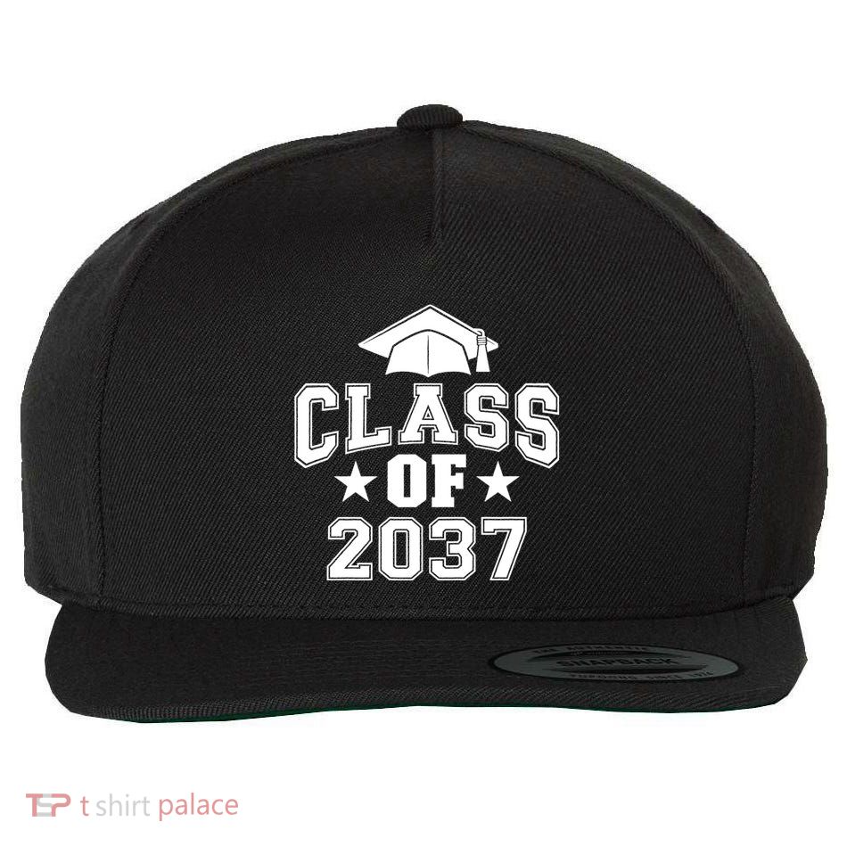 Class Of 2037 Grow With Me First Day Of School Graduation Wool Snapback Cap
