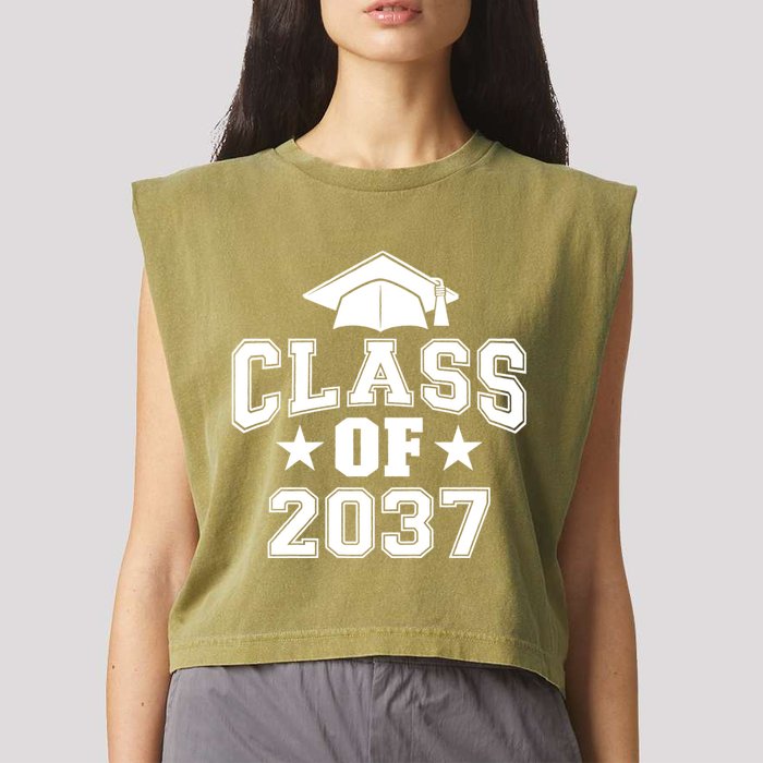 Class Of 2037 Grow With Me First Day Of School Graduation Garment-Dyed Women's Muscle Tee