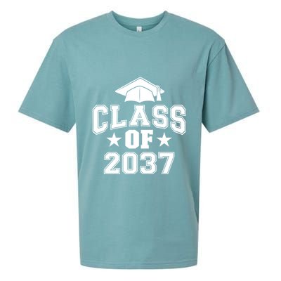 Class Of 2037 Grow With Me First Day Of School Graduation Sueded Cloud Jersey T-Shirt