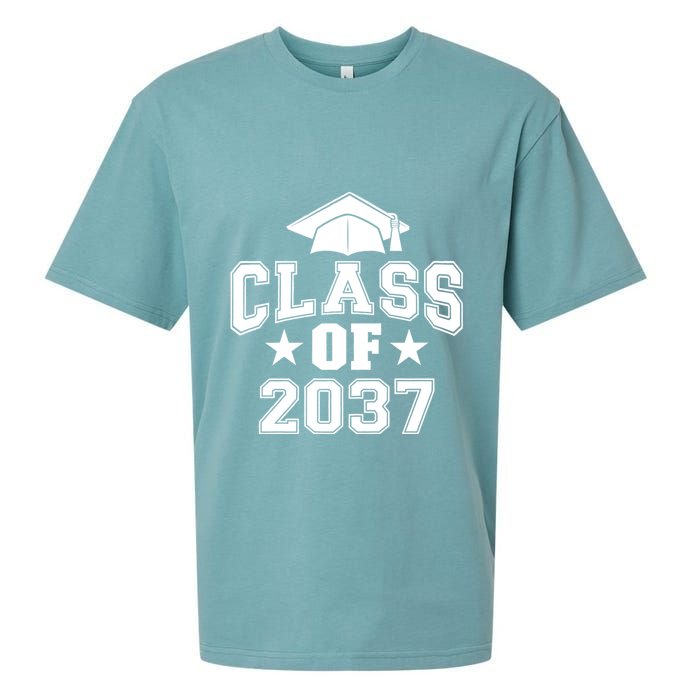 Class Of 2037 Grow With Me First Day Of School Graduation Sueded Cloud Jersey T-Shirt