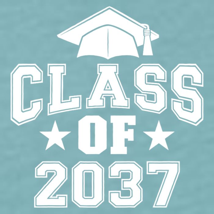 Class Of 2037 Grow With Me First Day Of School Graduation Sueded Cloud Jersey T-Shirt