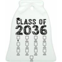 Class Of 2036 Grow With Me With Space Ceramic Bell Ornament