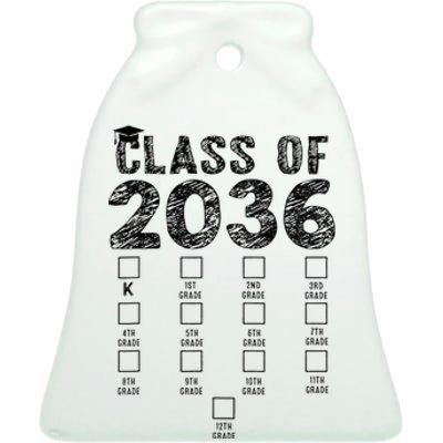 Class Of 2036 Grow With Me With Space Ceramic Bell Ornament