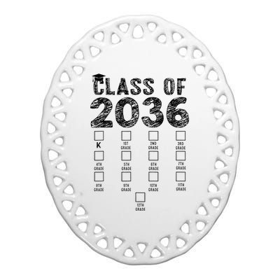 Class Of 2036 Grow With Me With Space Ceramic Oval Ornament