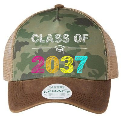 Class Of 2037 Grow With Me First Day Of School Graduation Legacy Tie Dye Trucker Hat
