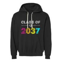Class Of 2037 Grow With Me First Day Of School Graduation Garment-Dyed Fleece Hoodie