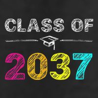 Class Of 2037 Grow With Me First Day Of School Graduation Garment-Dyed Fleece Hoodie