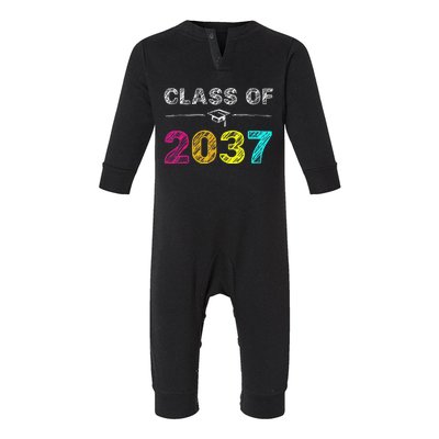 Class Of 2037 Grow With Me First Day Of School Graduation Infant Fleece One Piece