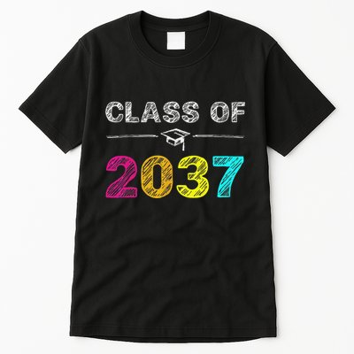 Class Of 2037 Grow With Me First Day Of School Graduation Tall T-Shirt
