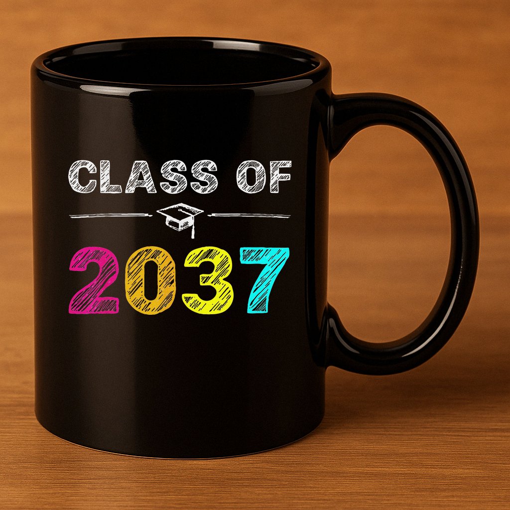 Class Of 2037 Grow With Me First Day Of School Graduation 11oz C Handle Ceramic Mug