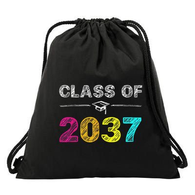 Class Of 2037 Grow With Me First Day Of School Graduation Drawstring Bag