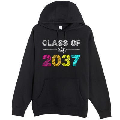 Class Of 2037 Grow With Me First Day Of School Graduation Premium Pullover Hoodie