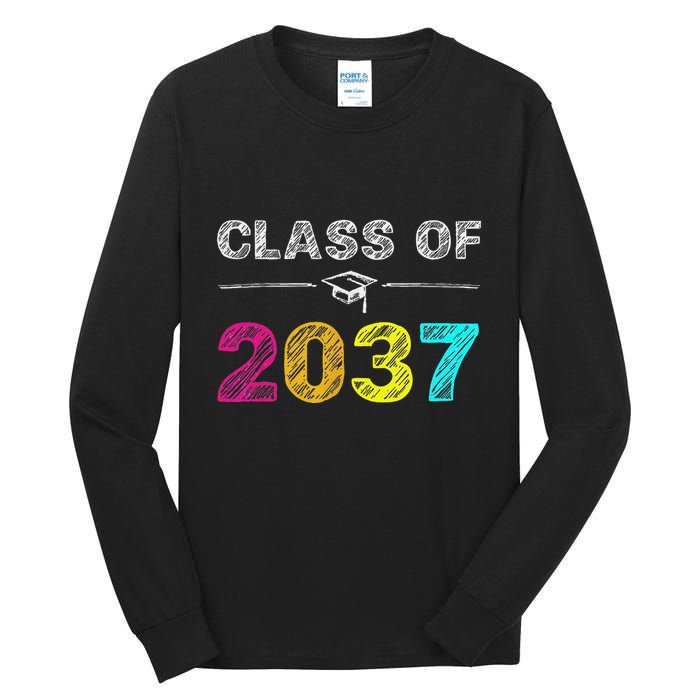 Class Of 2037 Grow With Me First Day Of School Graduation Tall Long Sleeve T-Shirt