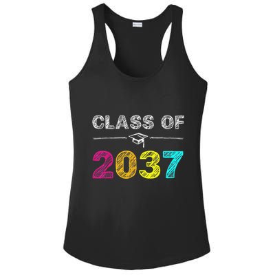 Class Of 2037 Grow With Me First Day Of School Graduation Ladies PosiCharge Competitor Racerback Tank