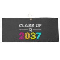 Class Of 2037 Grow With Me First Day Of School Graduation Large Microfiber Waffle Golf Towel