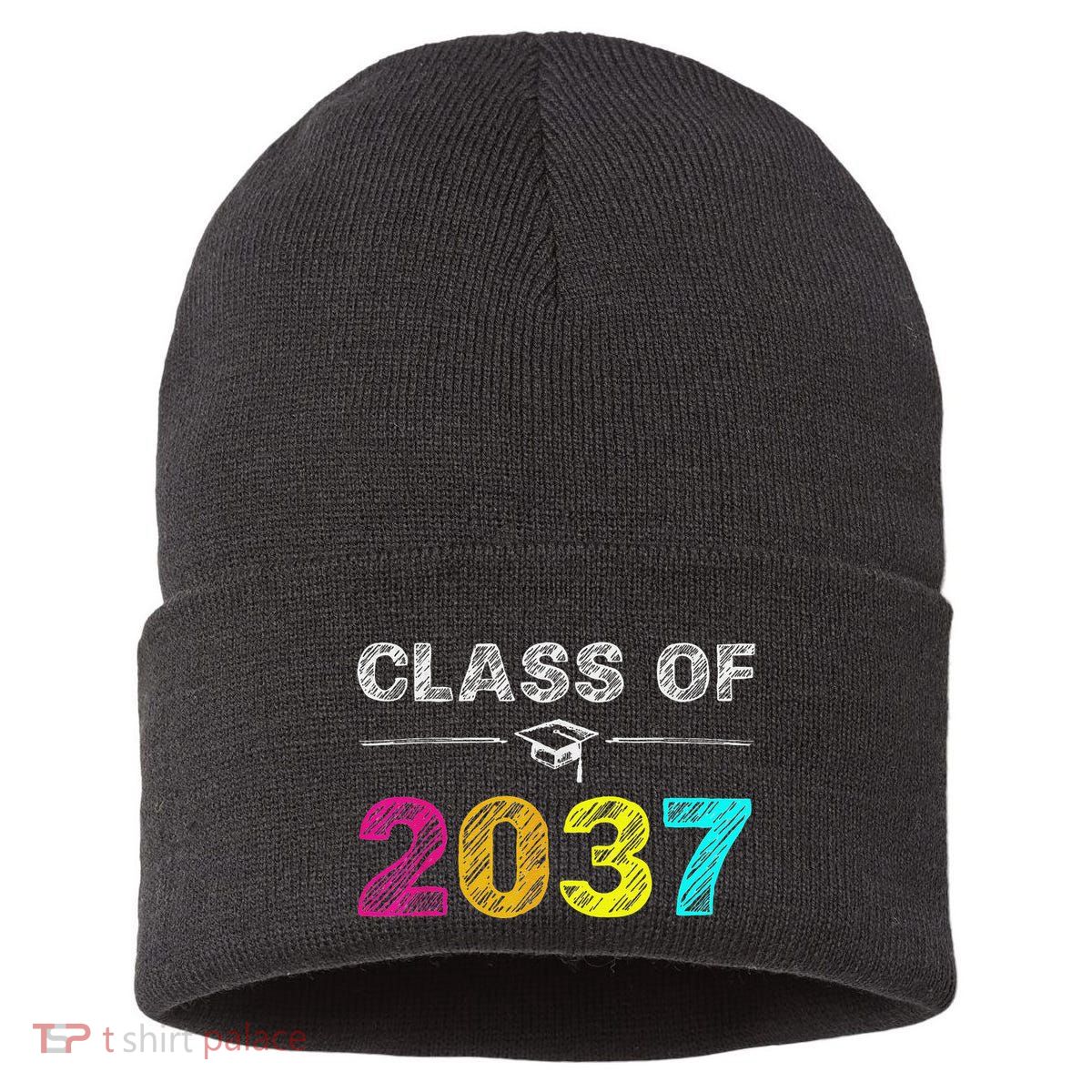 Class Of 2037 Grow With Me First Day Of School Graduation Sustainable Knit Beanie