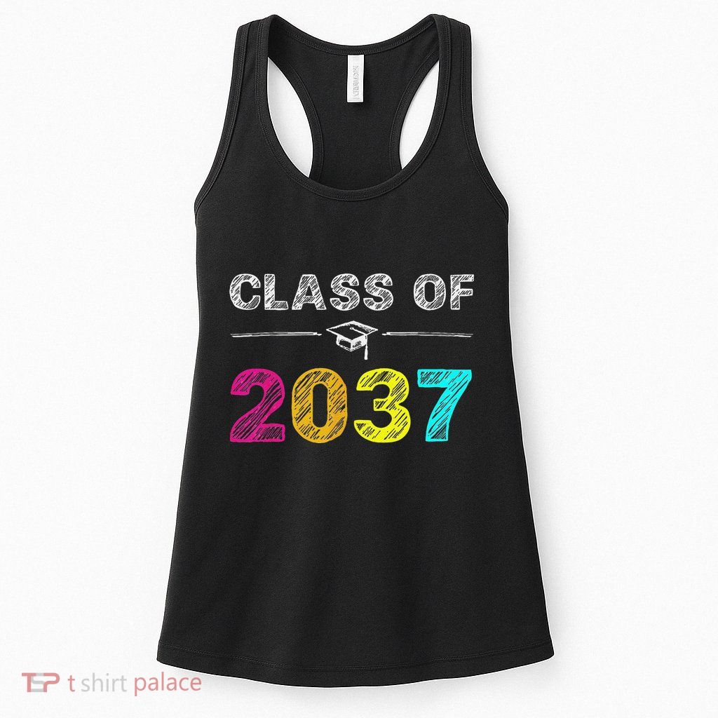 Class Of 2037 Grow With Me First Day Of School Graduation Womens Tank Top