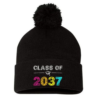Class Of 2037 Grow With Me First Day Of School Graduation Pom Pom 12in Knit Beanie