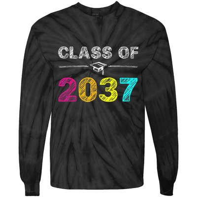 Class Of 2037 Grow With Me First Day Of School Graduation Tie-Dye Long Sleeve Shirt