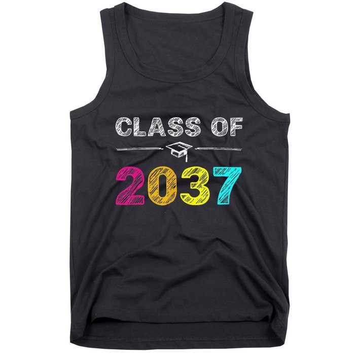 Class Of 2037 Grow With Me First Day Of School Graduation Tank Top