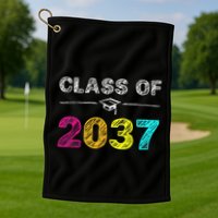 Class Of 2037 Grow With Me First Day Of School Graduation Golf Towel