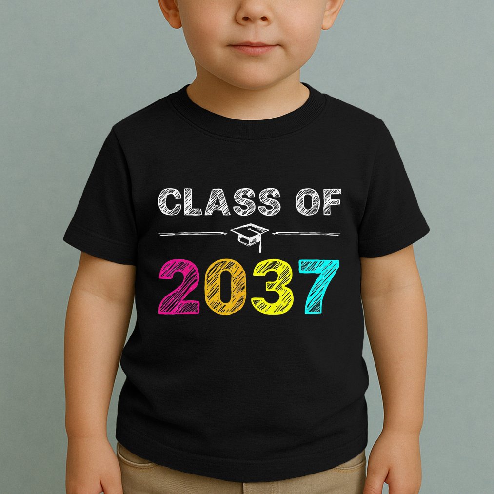 Class Of 2037 Grow With Me First Day Of School Graduation Toddler T-Shirt