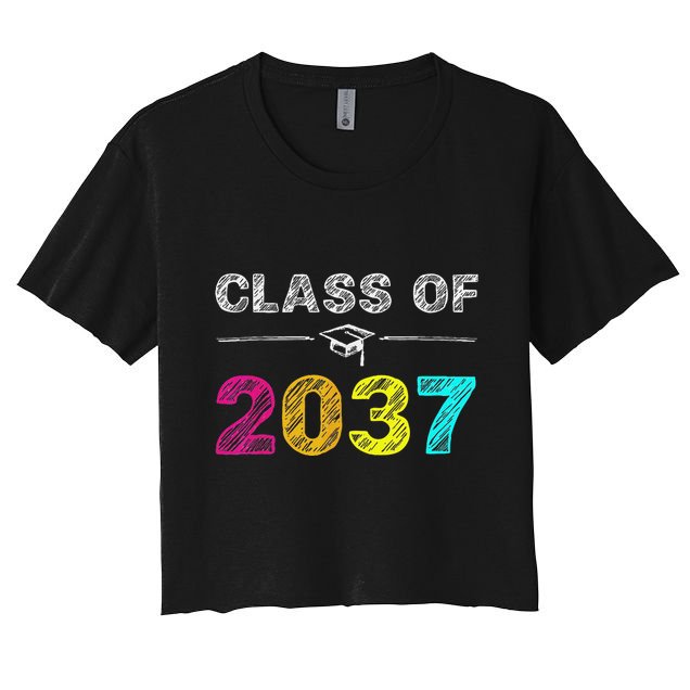 Class Of 2037 Grow With Me First Day Of School Graduation Crop Top