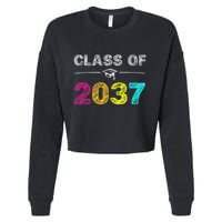 Class Of 2037 Grow With Me First Day Of School Graduation Cropped Pullover Crew