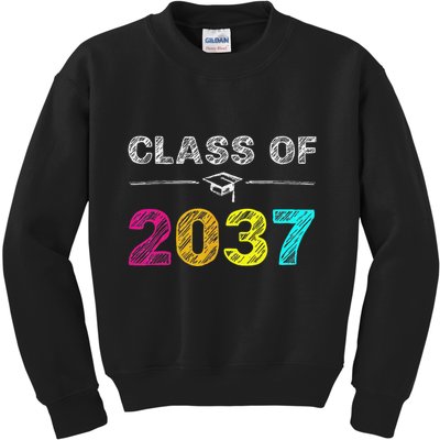 Class Of 2037 Grow With Me First Day Of School Graduation Kids Sweatshirt
