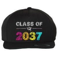 Class Of 2037 Grow With Me First Day Of School Graduation Wool Snapback Cap